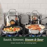 Cuisinart Stainless Steel / 1.4L, 2.4L, 2.8L, 7.6L, 20cm, 25cm / 11 Piece Cookware Sets
