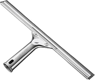 UNGER Professional Stainless Steel Heavy-Duty Squeegee, 12", Silver