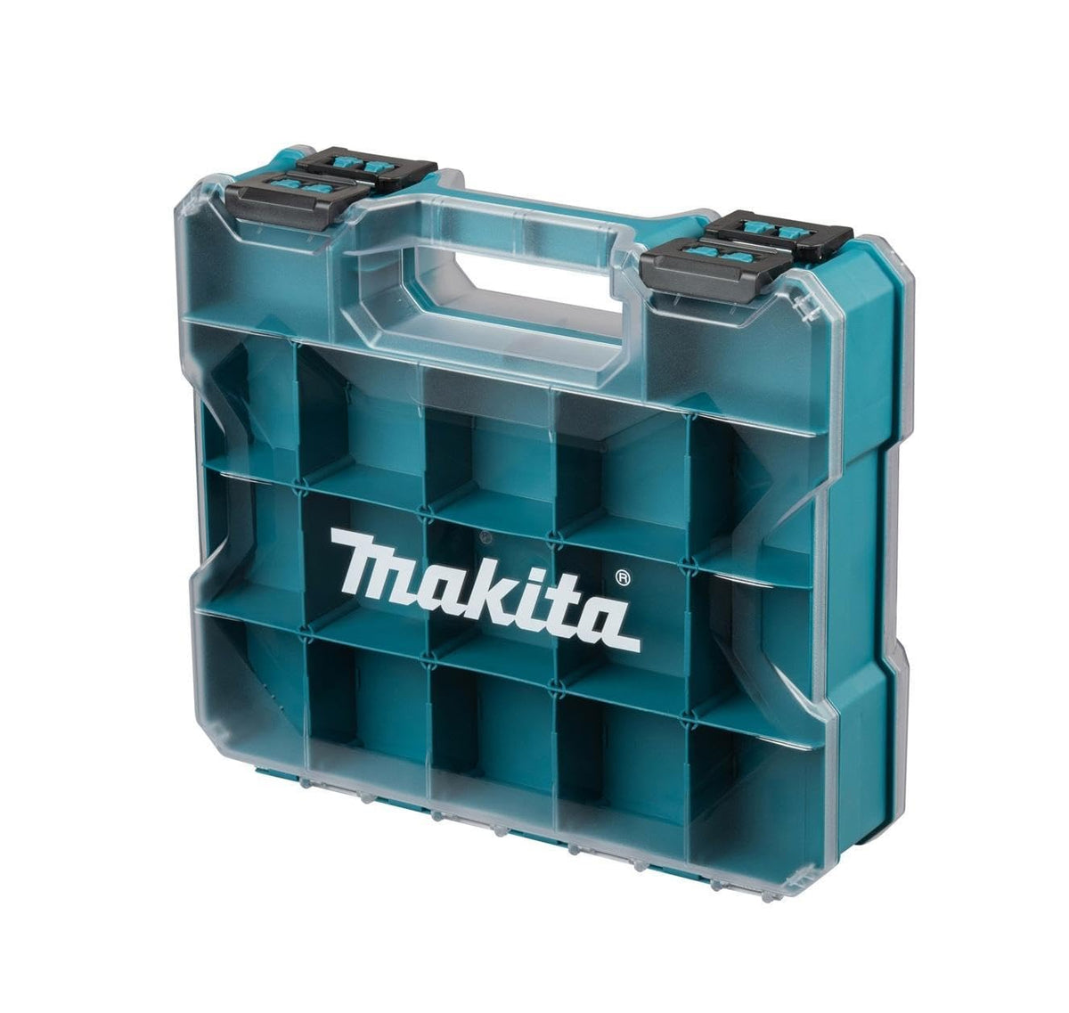 Double-Sided Tool Organizer Storage Case by Makita – 32 x 27 x 8 cm, Plastic, Clear, Model E-26870