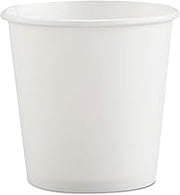 SOLO White Designer Single Sided Lined Poly Paper Hot Cup 4 Ounce