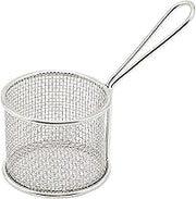 WINCO Mini Fry Basket, Round, Silver, 3.75" x 3"
