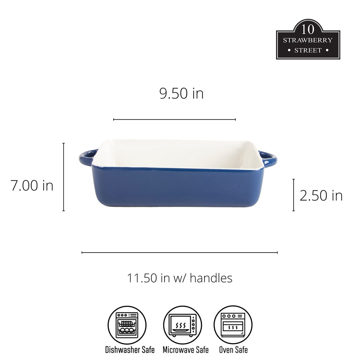 10 Strawberry Street Blue / 12" & 9.5" / Rectangle Bake & Serve Sets