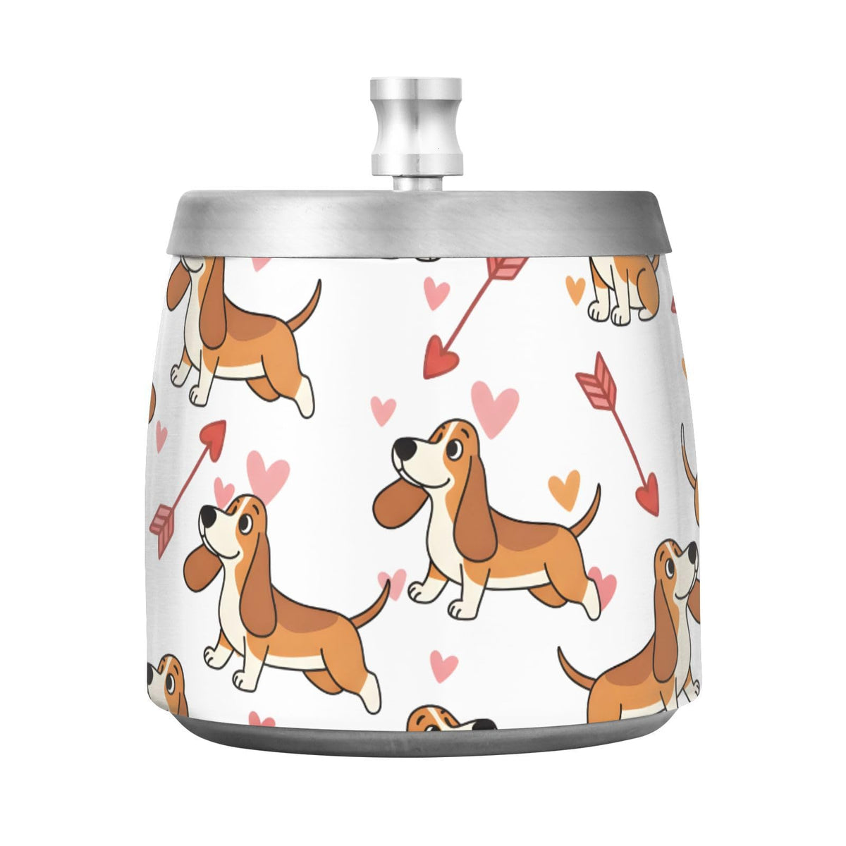 Heart Dog Pattern Splash Ashtray with Lid by ALAZA – Stainless Steel, C484, Model g541177090p1082c1149s2657