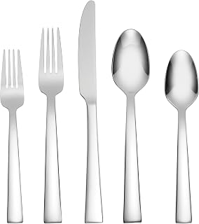 Oneida Madison Avenue 45 Piece Casual Flatware Set, 18/0 Stainless, Service for 8,Silver,45pc