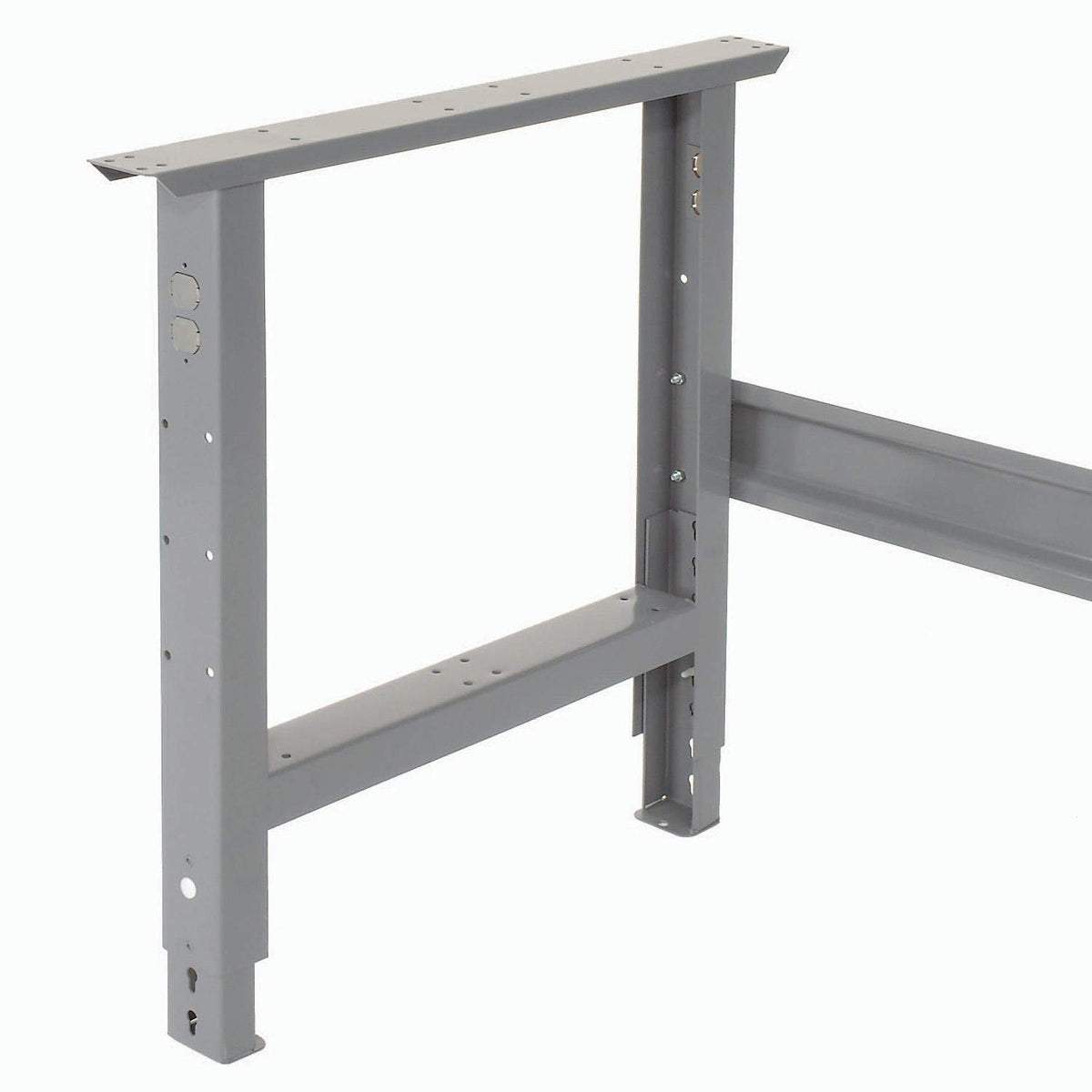 Extra Long Adjustable Height Workbench by Global Industrial – 36"L x 96"W x 3"H, Steel, Gray, Model 183172