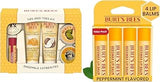 Burt's Bees Tips and Toes Kit, Set of 6 & Beeswax Lip Balm, 4 Tubes Bundle