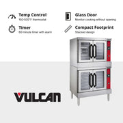 VULCAN Double Deck | Natural Gas / Silver / 14.8 cubic_feet Commercial Ovens