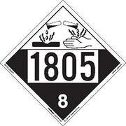 Labelmaster ZEZ41805 UN 1805 Corrosive Hazmat Placard, E-Z Removable Vinyl (Pack of 25)