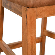 Light Brown Slatback Barstool Set by Starlight Canyon Home – Solid Wood, Mindi, Sinkai, Brown, Pack of 2