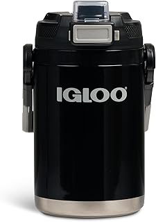 Igloo Rival Fusion 54 Oz Stainless Steel Sport Bottle | Insulated Water Jug | Black