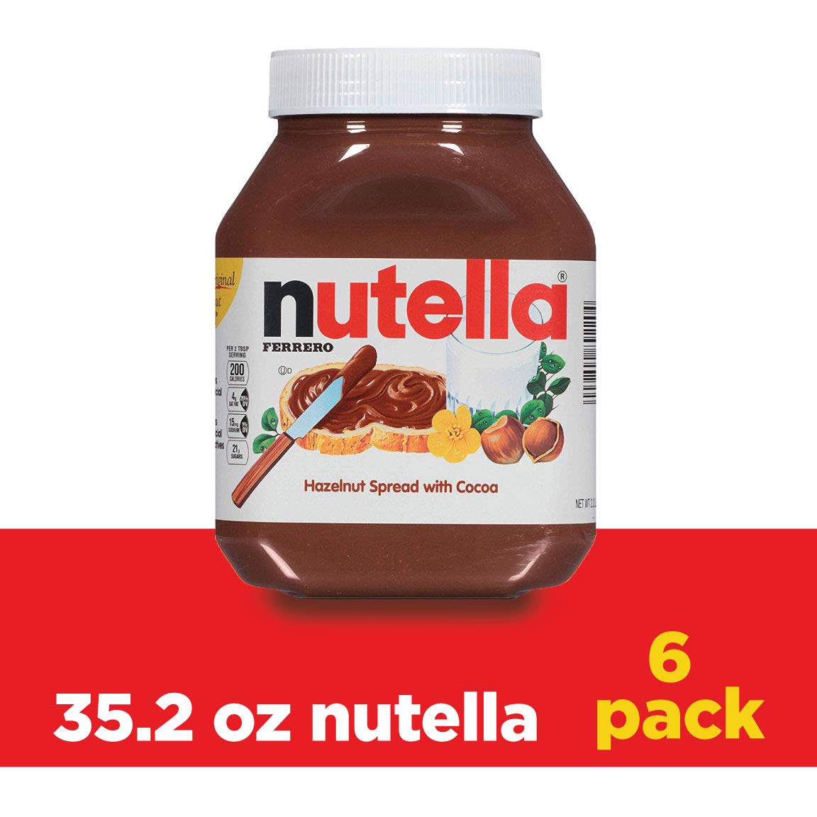 Chocolate Hazelnut Spread by Nutella – 35.2 Ounce (Pack of 6), Pack of 6
