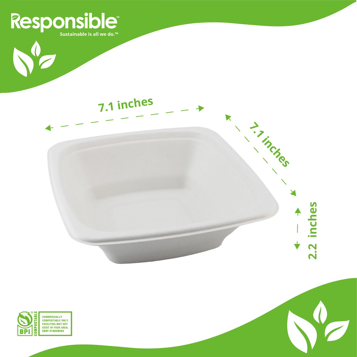 Responsible Products 24 oz (50 Count) / Classic White / Casual Bowls