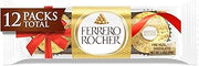Ferrero Rocher 12 Holiday Gift Packs, Premium Gourmet Milk Chocolate Hazelnut, Individually Wrapped Chocolate, 1.3 oz Each