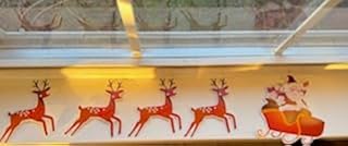 Christmas Santa Sleigh with Reindeer Garland - 47 Inches Long