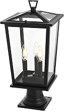 Cayman Three Light Outdoor Post Mount Black