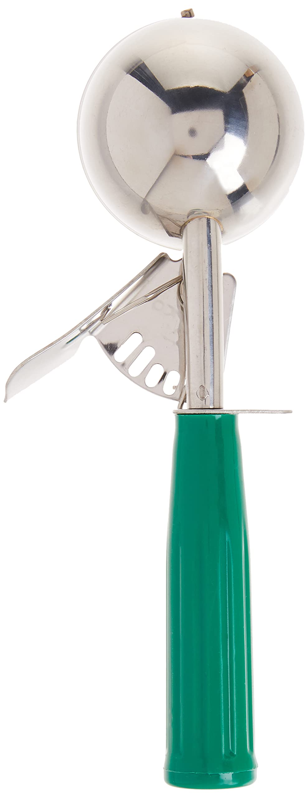 Size 12 Cream Plastic Ice Cream Disher with Handle by Winco – Size 12, 3 1/4 oz capacity, 3.25 ounces, Stainless Steel, Green, Model ICD-12