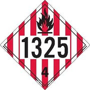 Labelmaster UN 1325 Division 4.1 Flammable Solid DOT Placard, Tagboard