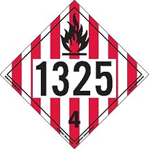 Labelmaster UN 1325 Division 4.1 Flammable Solid DOT Placard, Tagboard