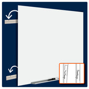 Magnetic Glass Dry Erase White Board by Quartet – 96"W x 48"H, Tempered Glass, White, Model Q019648F03IMW