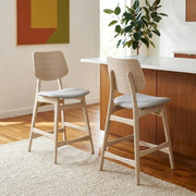 Wood Upholstered Dining Chairs Set of by Starlight Canyon Home – Wood, Polyester, Foam, White, Pack of 2