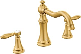 Moen TS22103BG Weymouth Two-Handle Roman Tub Faucet with Lever Handles Trim Kit, Valve Required, Brushed Gold