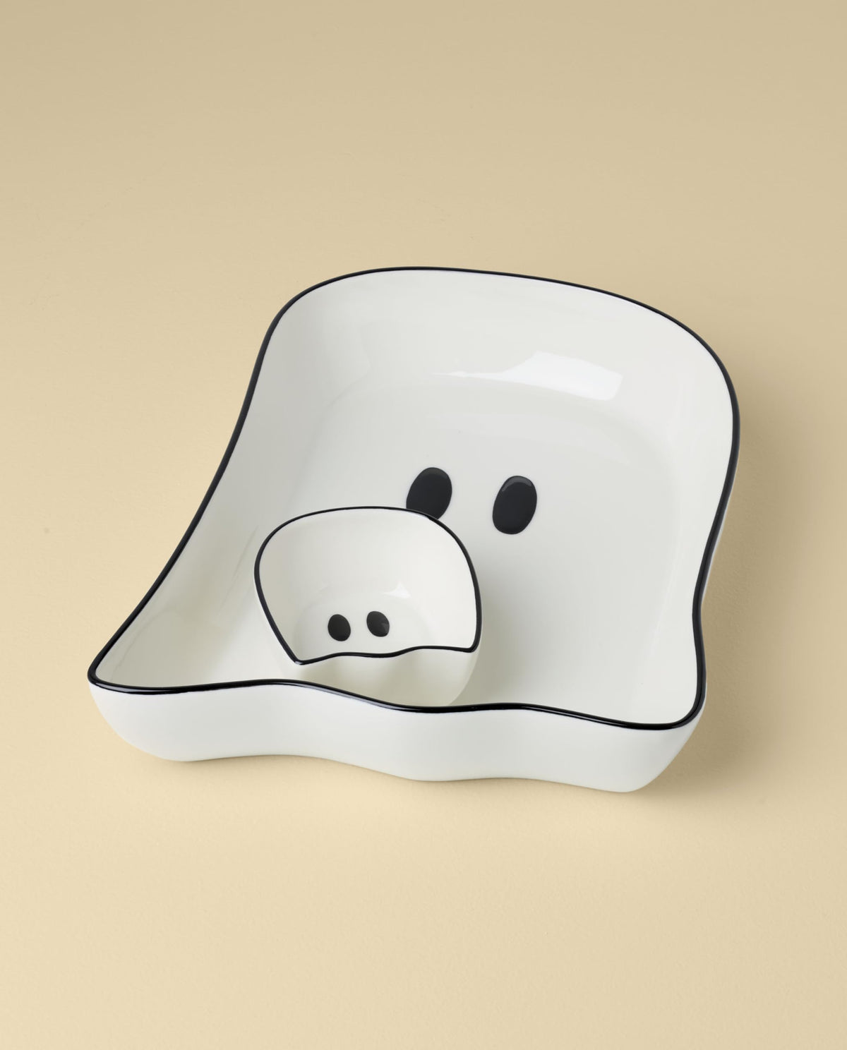 Ghost Chip & Dip 2-Piece Set by Lenox – 2 Count, Porcelain, White, Pack of 2, Model 899234