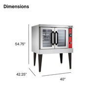 VULCAN Silver / Single Deck | 208V / 7.4 cubic_feet Convection Ovens