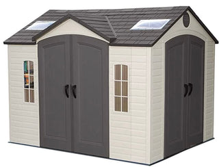 Dual Entry Storage Shed by LIFETIME – Steel-Reinforced Polyethylene, Mixed Colors, Model 60001