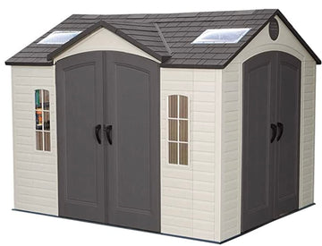 Dual Entry Storage Shed by LIFETIME – Steel-Reinforced Polyethylene, Mixed Colors, Model 60001