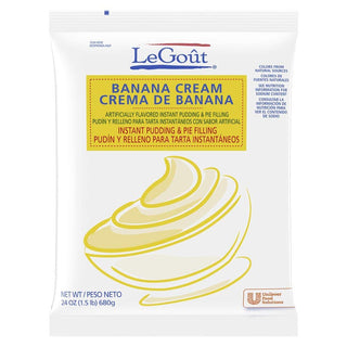 LeGoût Banana Cream Instant Pudding & Pie Filling Pouches by LeGout – 24 Ounce (Pack of 12), Pack of 12, Model 76950