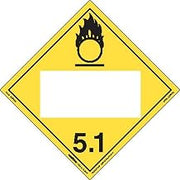 Labelmaster ZEZ6B Oxidizer Hazmat Placard, Blank, E-Z Removable Vinyl (Pack of 25)