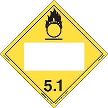 Labelmaster ZEZ6B Oxidizer Hazmat Placard, Blank, E-Z Removable Vinyl (Pack of 25)