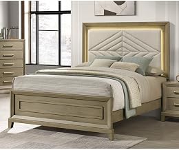 Dove Gray King Bed with LED Lighting