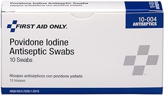 First Aid Only 10-004 PVP Iodine Swabs, 10 Per Box