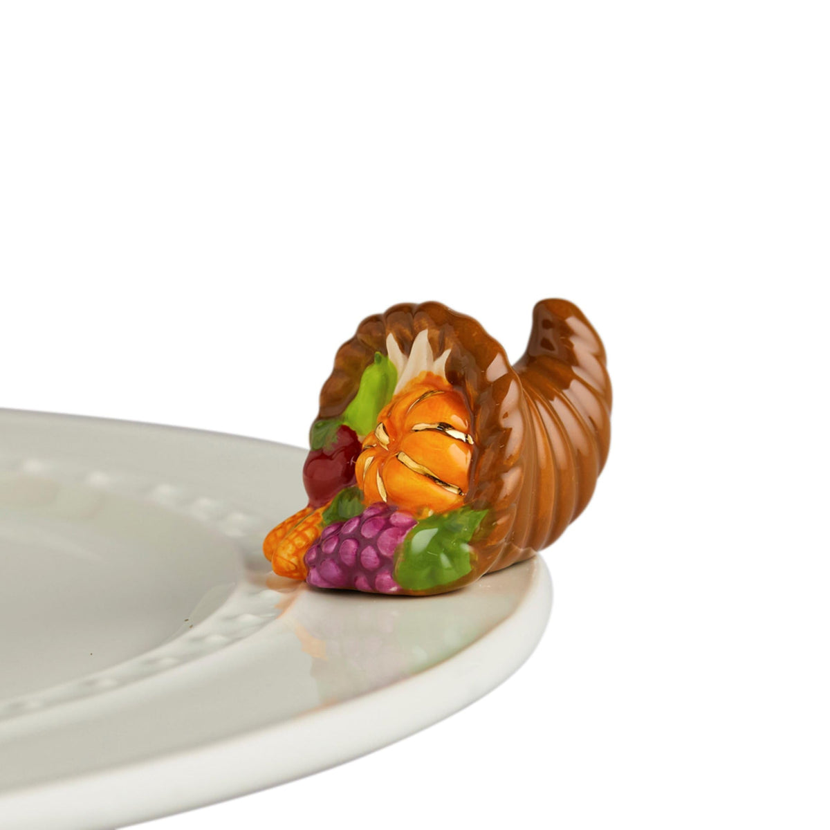 Nora Fleming Ceramic Mini Figurine, Cornucopia Design, Autumn's Bounty