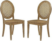 Furnifact Brown 2-Piece Cane-Back Dining Chair Set with Classic Design, Durable Construction, Comfortable Seating, and Stylish Home Kitchen Decor
