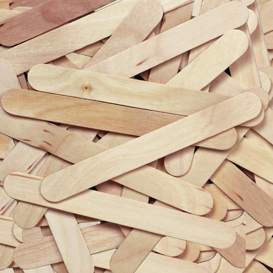 Jumbo Natural Craft Sticks by Pacon – 6" x 0.75", Wood, Natural, Pack of 100, Model CK-367601