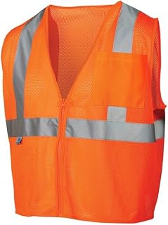 Pyramex RVZ2120X2 Hi-Vis Orange Lightweight Safety Vest, Size 2XLarge (12 Each)