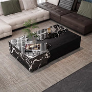 Mesa para Centro De Sala Marble Coffee Table for Small Living Rooms by JOYNOW – 150x80x31CM, A, Model 5744