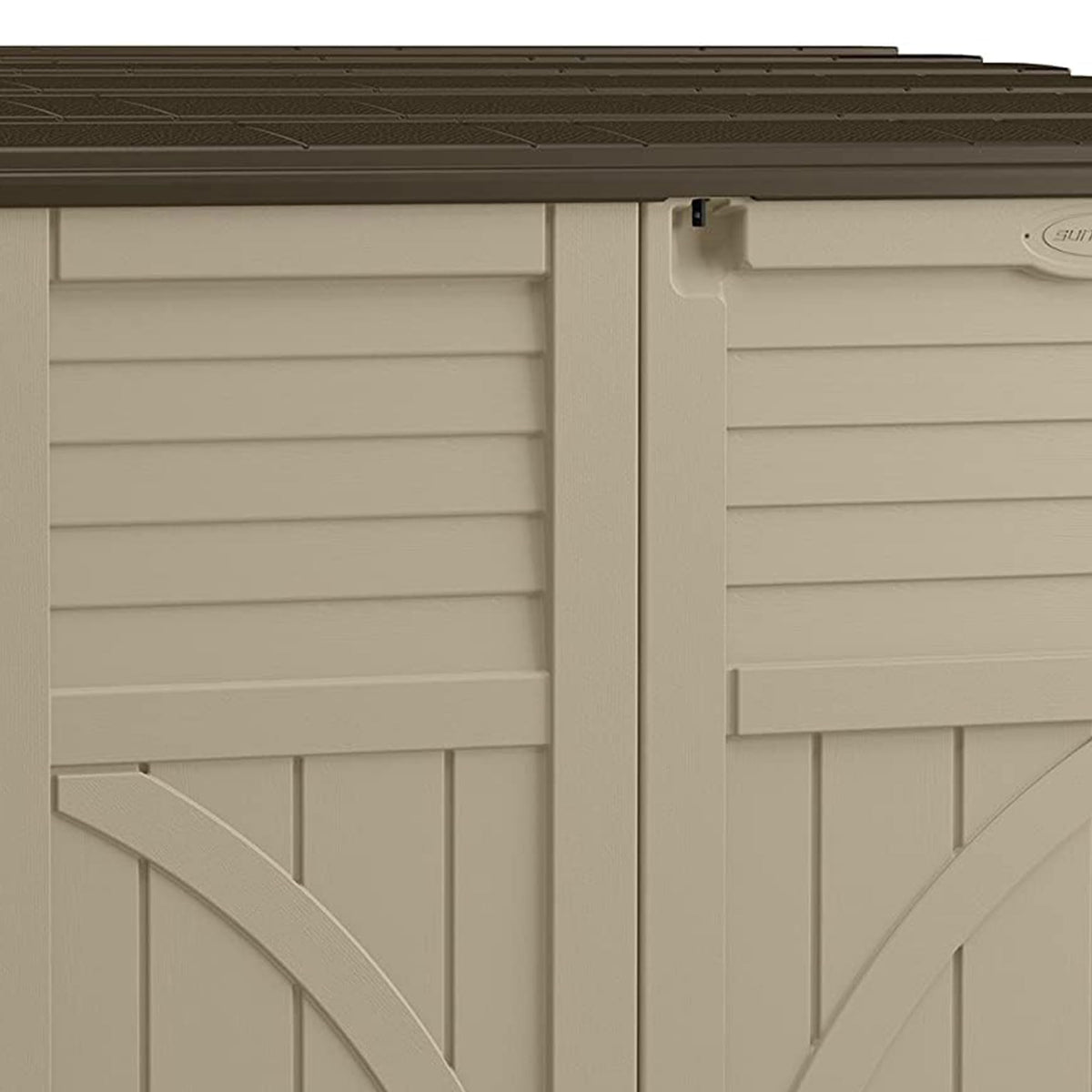 Horizontal Shed by Suncast – 34 cu. ft., Plastic, sand, Model BMS3400