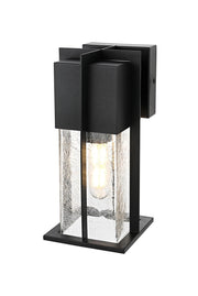 Janney One Light Outdoor Wall Sconce Black by Lighting Design – Iron, Black, Model OD340W12BK