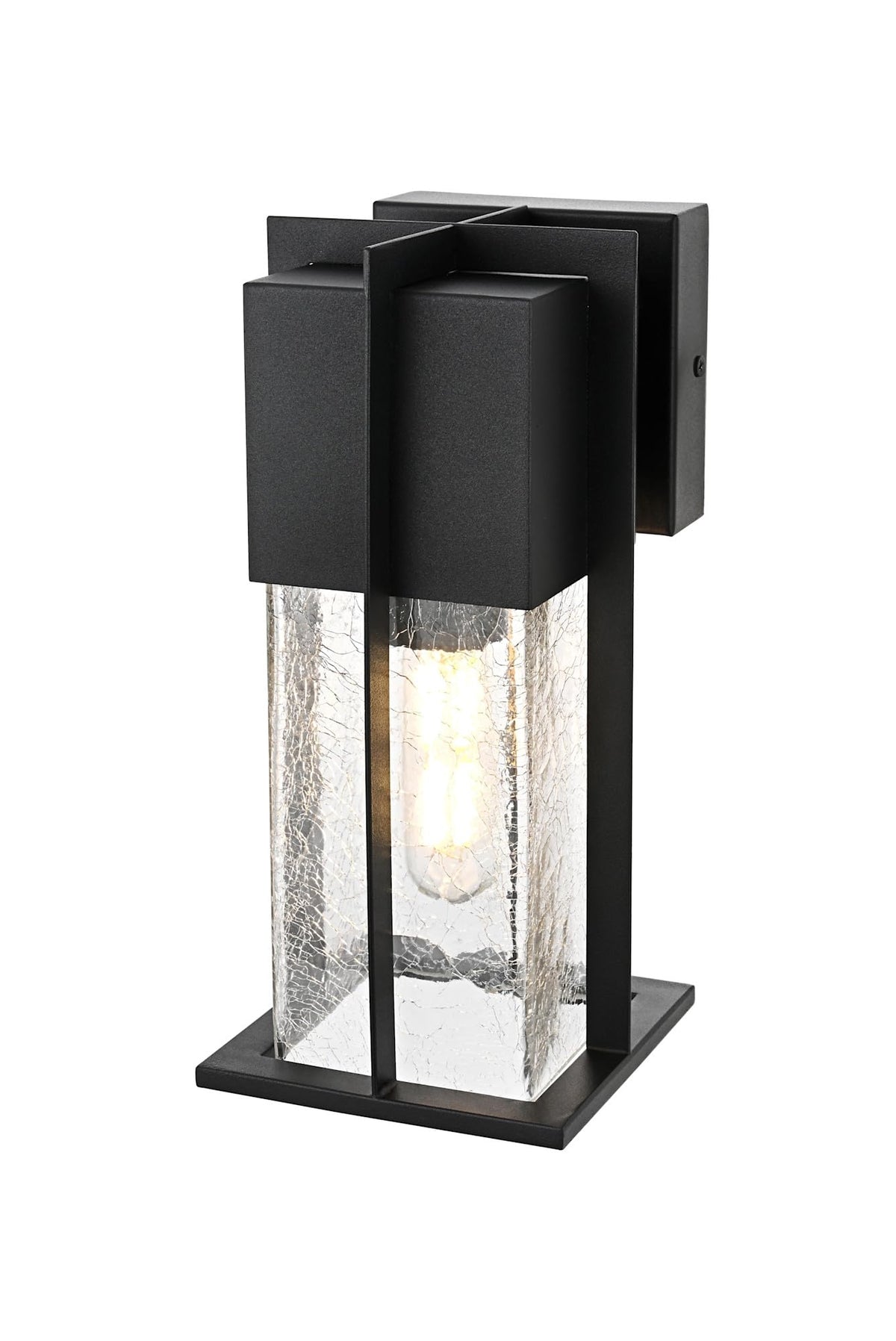 Janney One Light Outdoor Wall Sconce Black by Lighting Design – Iron, Black, Model OD340W12BK