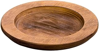 Lodge 8" Round Walnut Stained Wood Underliner