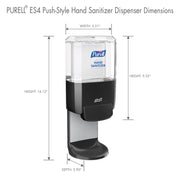 ES4 Manual Hand Sanitizer Dispenser by Purell – 1 Count (Pack of 1), Durable ABS Plastic (recycling code number 7)., Graphite, Model 5024-01