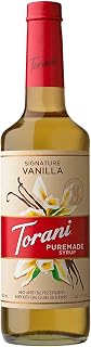 Torani Puremade Syrup, Signature Vanilla Flavor, Plastic Bottle, Natural Flavors, 25.4 Fl. Oz, 750 mL