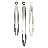 Stainless Steel Tongs with Silicone Tip 9” 9” 12 Inch Oatmeal Thyme Green Black Heat Resistant Kitchen Tongs for Cooking Grilling Air Fryer by Tovolo – 9", 9" & 12", Model 1000898