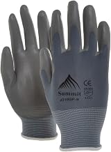 GripTech Grey Knit Work Gloves with Polyurethane Coating - Small, 12 Pair