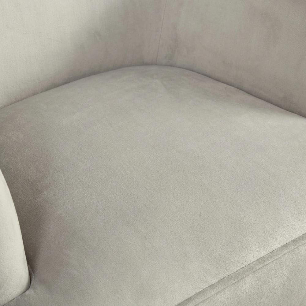 Velour-Upholstered Accent Chair with Solid Rubberwood Frame by Starlight Canyon Home – Velour Fabric with Rubberwood Solid Frame, Grey