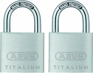 ABUS 64TI/30 Titalium Aluminum Alloy Padlock, Keyed Alike, Pack of 2