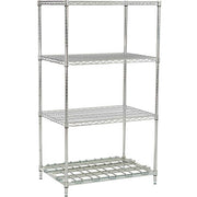 Nexelon, 4 Tier, Wire Shelving Unit, 1 Heavy Duty Shelf, 30" W x 24" D x 74" H – Alloy Steel, Blue, Model 243071DSN